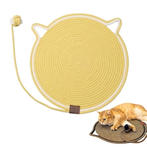 Celery Pets Dual Scratching Pad, Scratching Pads for Indoor Cats, Cat Scratching mat Natural Cotton Rope Cat Scratching Pad, Large Size Cat Bed Cat Scratching Pad with Cat Toy (#07,20in) von Jelaqmot