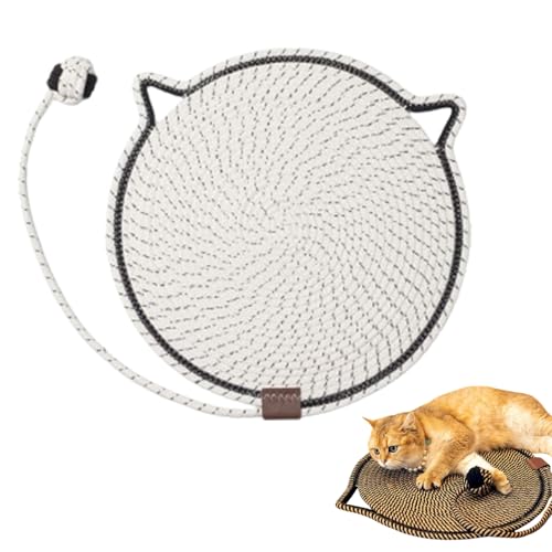 Celery Pets Dual Scratching Pad, Scratching Pads for Indoor Cats, Cat Scratching mat Natural Cotton Rope Cat Scratching Pad, Large Size Cat Bed Cat Scratching Pad with Cat Toy (#09,20in) von Jelaqmot