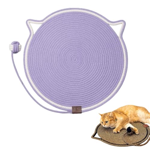 Celery Pets Dual Scratching Pad, Scratching Pads for Indoor Cats, Cat Scratching mat Natural Cotton Rope Cat Scratching Pad, Large Size Cat Bed Cat Scratching Pad with Cat Toy (#10,20in) von Jelaqmot