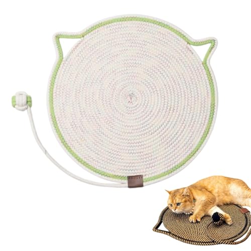 Celery Pets Dual Scratching Pad, Scratching Pads for Indoor Cats, Cat Scratching mat Natural Cotton Rope Cat Scratching Pad, Large Size Cat Bed Cat Scratching Pad with Cat Toy (#11,17in) von Jelaqmot