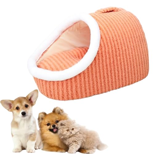 Cozy Hideaway Pet Bed, Dog Bed with Cover Cave, Cozy Cave Beds for Dogs, Small Cat Beds for Indoor Cats, Non-Slip Washable Soft Pet Slipper Cave Bed Sleeping Bag (ORANGE,Large) von Jelaqmot