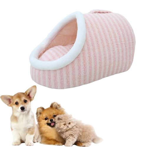 Cozy Hideaway Pet Bed, Dog Bed with Cover Cave, Cozy Cave Beds for Dogs, Small Cat Beds for Indoor Cats, Non-Slip Washable Soft Pet Slipper Cave Bed Sleeping Bag (PINK,Large) von Jelaqmot