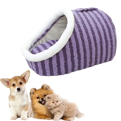 Cozy Hideaway Pet Bed, Dog Bed with Cover Cave, Cozy Cave Beds for Dogs, Small Cat Beds for Indoor Cats, Non-Slip Washable Soft Pet Slipper Cave Bed Sleeping Bag (Purple,Large) von Jelaqmot