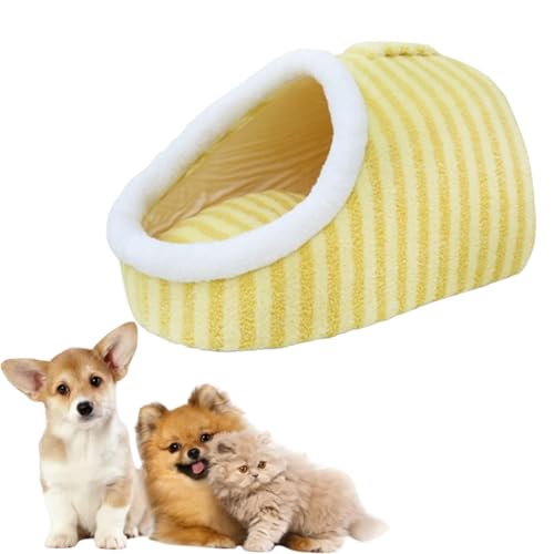 Cozy Hideaway Pet Bed, Dog Bed with Cover Cave, Cozy Cave Beds for Dogs, Small Cat Beds for Indoor Cats, Non-Slip Washable Soft Pet Slipper Cave Bed Sleeping Bag (Yellow,Large) von Jelaqmot