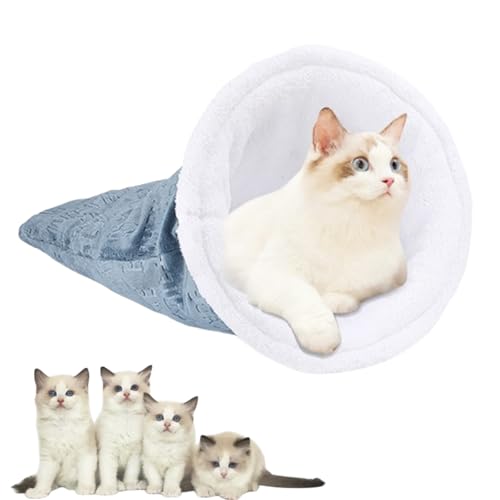 Jelaqmot Cat Winter Sleeping Bag, Cat Sleeping Bag, Soft Plush Large Cat Sack Warm Cat Bed, 360° Wrap Comfortable Pet Snuggle Sack for Cats Up to 6kg (1PC) von Jelaqmot