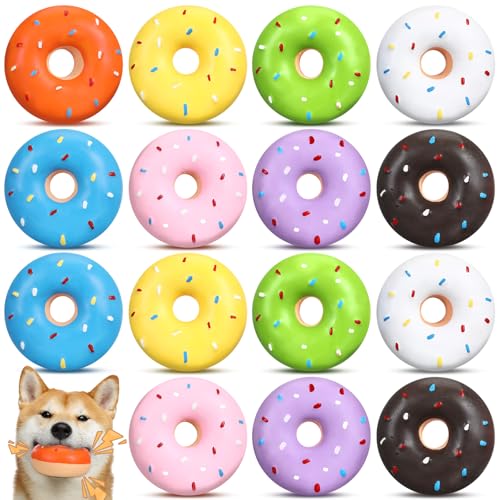 JellyArch Donut-Hundespielzeug, Latex-Hundespielzeug für aggressive Kauer, keine Füllung, quietschendes Donut-Spielzeug für interaktives Spielen, für kleine, mittelgroße und große Hunde, von JellyArch