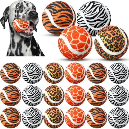 JellyArch Safari-Hundespielzeug, Bälle, 6,3 cm, Dschungel-Tennisbälle für Hunde, Zoo, Tierdruck, interaktives Spielzeug für kleine, mittelgroße und große Hunde, Zahnen, Kau-Trainingsspielzeug, 24 von JellyArch