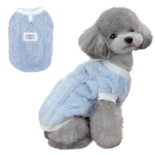 Jemmytu Hundepullover Kleine Hunde, Hunter Hundepullover, Hundepullover Kleine Mittelgroße Hunde, Katzen Kleidung, Chihuahua Kleidung, Katzenpullover, Winter Warmer Hunde Pullover (Blau, L) von Jemmytu