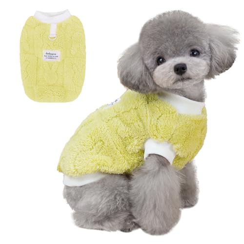 Jemmytu Hundepullover Kleine Hunde, Hunter Hundepullover, Hundepullover Kleine Mittelgroße Hunde, Katzen Kleidung, Chihuahua Kleidung, Katzenpullover, Winter Warmer Hunde Pullover (Gelb, L) von Jemmytu