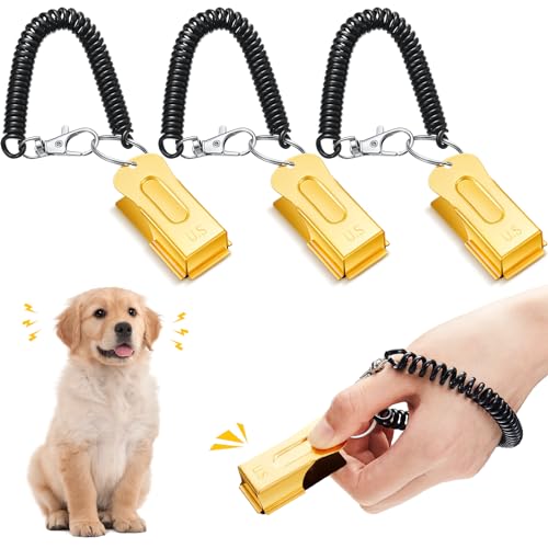 Jenaai 4 Stück Signalisierung Cricket Clicker Hundetraining Cricket Clicker Messing Haustier Training Clicker für Hunde Welpen Katze von Jenaai