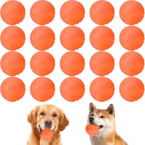 Jenaai Hundespielzeugbälle für Training, unzerstörbarer Hundeball, kaufest, Vollgummi, Hüpfball für Zahnreinigung, aggressive Kauer, 5 cm Durchmesser, Orange, 20 Stück von Jenaai