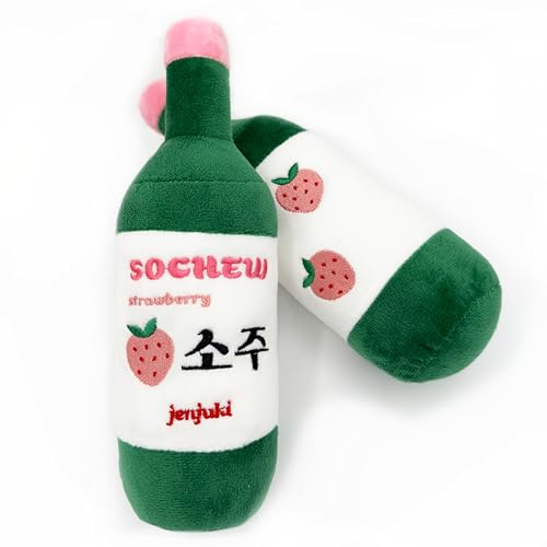 Jenjuki Sochew Soju Hundespielzeug mit Quietscher (Erdbeere) von Jenjuki