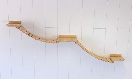 Jennys Tiershop Doppel-Hängebrücke, handgefertigte Tiermöbel/Luxusmöbel, Katzenmöbel in vielen Ausführungen, Katzenmöbel. Hier: Doppel-Hängebrücke 255 x 25 cm (4j) von Jennys Tiershop