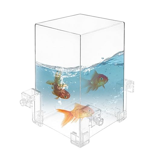 Jeorywoet Acrylfischtank, Unterdruckfischtanks mit 3 Schnappschüssen 4pcs Acrylfischtanks klares Fisch Aquarium Wasser Auto-Refill Aquarium Tank Vakuum Suspended Fischtank für Aquarium, Aquariumtank von Jeorywoet