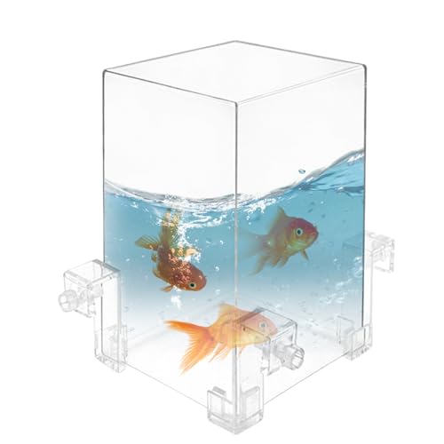 Fischtanks mit 3 Snaps 4pcs/festgelegte Acryl-Fischtanks Clear Fish Aquarium Wasser Auto-Refill Aquarium Tank Vakuum Suspended Fischtank zur Aquariumdekoration, Acrylfischtank von Jeorywoet