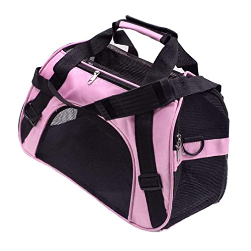 Jeorywoet Hundekatze Tragetasche tragbare atmungsaktive Tasche Handtasche mit Mesh -Griffen Schultergurt für Reisen Rosa M, Katzen -Reisetasche Tasche von Jeorywoet