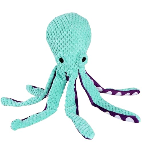 Jeorywoet Oktopus Hund Spielzeug 12.6x3.4x3.4 '' Plüsch quietschende Hundespielzeug Spaß & einbezogene Lange Beine Tintenfisch -Hundespielzeug für Hunde Aller Rassen grün, Octopus Hundespielzeug von Jeorywoet