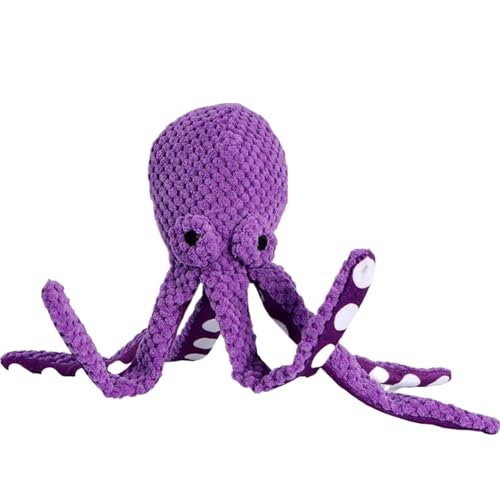 Jeorywoet Oktopus Hund Spielzeug 12.6x3.4x3.4 '' Plüsch quietschende Hundespielzeug Spaß & einbindend Langen Beinen Tintenfisch -Hundespielzeug für Hunde Aller Rassen lila, Octopus Hundespielzeug von Jeorywoet