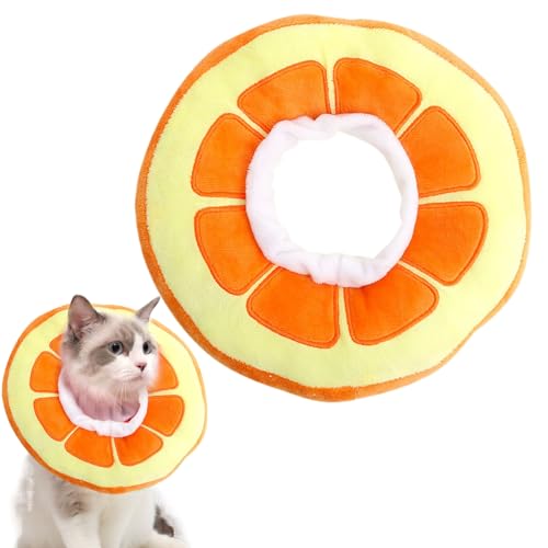 Katzenkegelkragen weiche Katzenwiederherstellung Halsband Orange Design Weichkegel für Katzen einstellbare Katzenkegel nach Operation Cat Recovery Collar Anti-Bite Lick Wunde für Haustiere 3-6,5 kg, von Jeorywoet