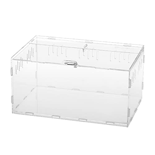 Klettern Haustier Terrarium Reptile Zuchtbox Acryl -Fütterungsbox, kriechende Haustierspinnen -Zuchtbox, 360 Grad hoher transparenter runder Lochtyp Drehsperre Typ Storage Box von Jeorywoet