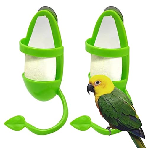 Vogelfutterhalter Racks Plastik Tuttlebone Halter Papagei Käfig Schüsselstand Kit für Cockatiels 2pcs, Papageienfutterbehälter von Jeorywoet