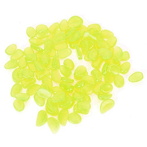 Jerliflyer 100Pcs Luminous Stone Fluorescent Garden Yard Indoor Aquarium Decoration Glow in The Dark Landscaping Stones Decorative Stones for Garden (Green) von Jerliflyer