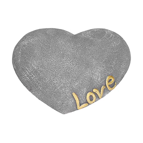 Jerliflyer Pet Memorial Stone Lápida de resina en Forma de corazón para Perros y Gatos, lápida conmemorativa de jardín para césped y Patio trasero Lápida de resina para mascotas (gris sésamo) von Jerliflyer