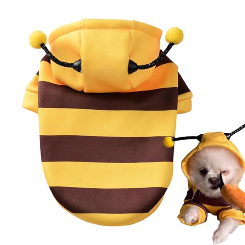 Bienenkostüm für Haustiere, Halloween-Haustier-Kapuzenpullover, Cosplay-Outfit, mittelgroßes Haustier-Bienenkostüm, Halloween-Kostüm für Tiere, Weihnachtskleid, niedliche Haustier-Kapuzenpullover für von Jeruytgh