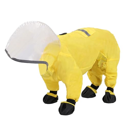 Dog Raincoat | Doodles Dog Raincoat | Cute Dog Raincoat | Reflective Waterproof Raincoat | Lightweight Waterproof Clothes | Coverage Clear Hood Dog Raincoats for Medium Large Dogs von Jeruytgh