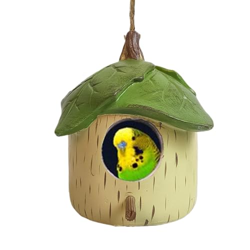 Garden Bird House | Decorative Bird Houses | Resin Birdhouse | Waterproof Bird House | Handmade Bird House | Waterproof Sunproof Sheltered Warm Place Twine Included for Home Garden Decor von Jeruytgh