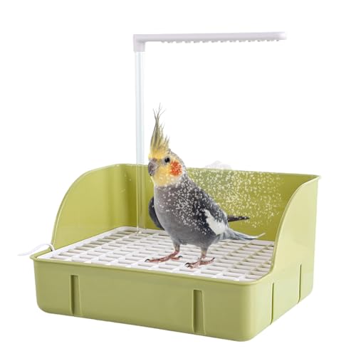 Jeruytgh Circulation Parrot Shower | Automatic Water Circulation | Bird Baths | Parrot Bathing Station | Pet Parrot Bath | Multi-Purpose Bathing Tool for Peonies Medium Parrots Budgies Parakeets von Jeruytgh