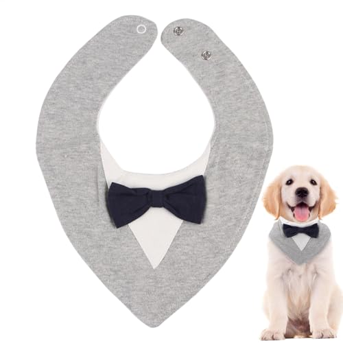 Jeruytgh Hundehalsband mit Fliege,Hunde-Kostüm,Weiches Hochzeits-Hunde-Bandana | Formales Hundeoutfit, lustige formelle Hundehochzeitskleidung für kleine, mittelgroße und große Hunderassen von Jeruytgh