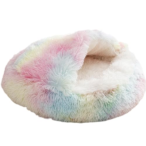 Jeruytgh Pet Bed | Comfortable Pet Bed | Hooded Cat Bed | Cozy Soft Bed | Calming Cat Bed | Warm Soft Plush Cat Bed for Indoor Cats Kennel Warm Cats Hooded Beds for Home von Jeruytgh