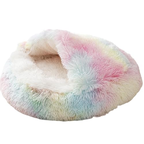 Jeruytgh Pet Bed | Comfortable Pet Bed | Hooded Cat Bed | Cozy Soft Bed | Calming Cat Bed | Warm Soft Plush Cat Bed for Indoor Cats Kennel Warm Cats Hooded Beds for Home von Jeruytgh