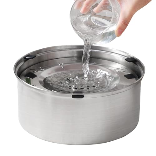 Pet Drinker | Dog Bowl | Floating Dog Bowl | Stainless Steel Dog Bowl | Pet Water Bowl | Stainless Steel Rust-Proof Dog Bowl 3l Dog Bowl No-Skid & Non-Tip for Small Medium von Jeruytgh