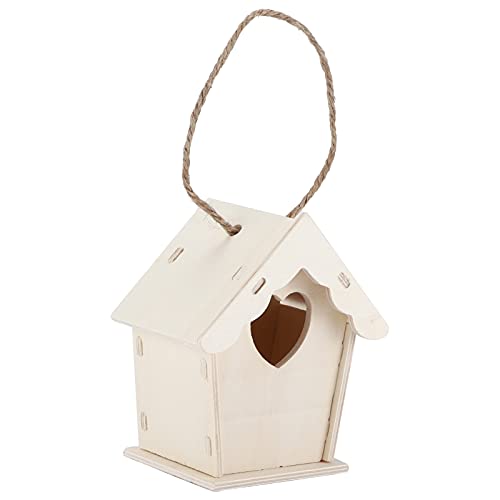 Bemalbarer DIY-Vogelhaus-Bausatz, Hölzerner Vogelhaus-Bausatz ohne Scharfe Kanten, Gartendekoration für DIY-Vogelhaus Als Geschenk für von Jerys