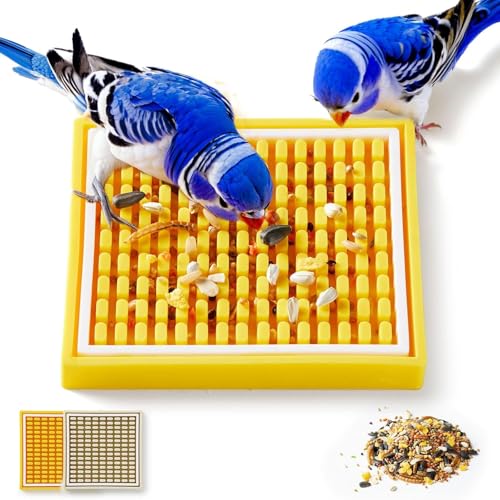 Jevnd Vogelfutterspielzeug Puzzle, Slow Feeder Matten, Interaktives Papageienspielzeug zur Erhöhung der Fütterungszeit, Vogelanreicherung Spielzeug für Ratte, Sittich, Nymphensittich, Afrikanisches von Jevnd