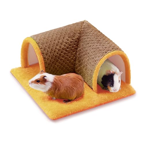 Jevnd Warmes Meerschweinchenversteck Tunnelbett, weiche, abnehmbare Röhren für Käfig, Fleece-Häute für Ratten, Hamster, Igel, Chinchilla von Jevnd