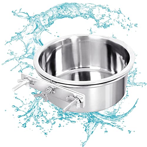 Jextou Hundehütten-Wassernapf für Welpen, Outdoor-Wassernapf – Edelstahl-Material, lässt sich leicht an einer Metall-Hundebox, Katzenkäfig oder Vogelkäfig befestigen von Jextou