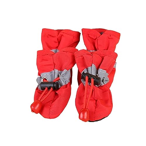 Jextou Hundeschuhe für kleine Hunde - 4 Stück Haustierschuhe Hunderegenstiefel | Hundestiefel und Pfotenschutz, wasserdichter Hundepfotenschutz mit verstellbarem Kordelzug, Hundeschuhe für heißes von Jextou