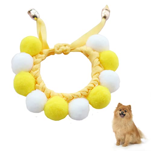 Jextou Katzen- und Hundehalsband,Pet Plüsch Hund Katze Halsband | Elastisches, bequemes Wollplüsch-Halsband mit Glocke für Kätzchen, kleine Hunde, Halskette, Katzen, Geburtstagsgeschenke von Jextou