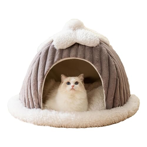 Katzenhöhlen für Wohnungskatzen, halbgeschlossene Katzenhöhlen für Wohnungskatzen, weiches und warmes Katzenhöhlen-Hundebett, komfortabler Rückzugsort für Haustiere, einschließlich Katzen, Hunde, Kani von Jextou
