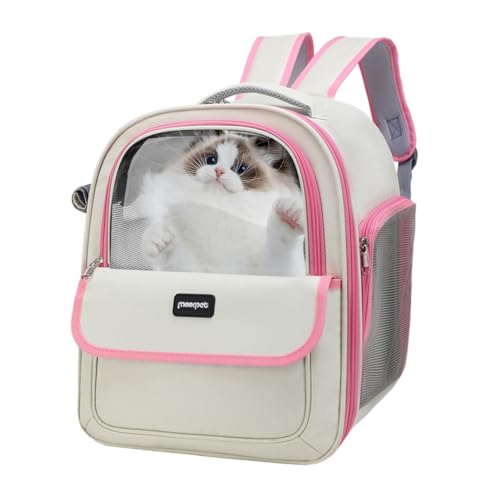 Katzenrucksack – belüfteter Luftpolster-Rucksack für Haustiere | Blasenbelüftete Haustier-Tragetasche | Bequemes Katzenzubehör für die Transportbox für kleine Hunde | Katzen Welpen Rucksack Tasche von Jextou