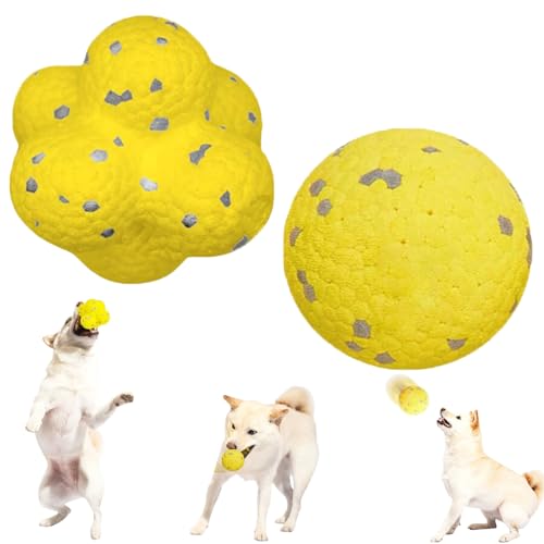 Jhbsou Mellow Dog Beruhigungsball, Beruhigungsbälle für Hunde, Mellow Großer Hundeball, Mellow Yellow Beruhigungsball, Mellow Dog Emotional Support Ball (Gelbes + Gelbes Polygon) von Jhbsou