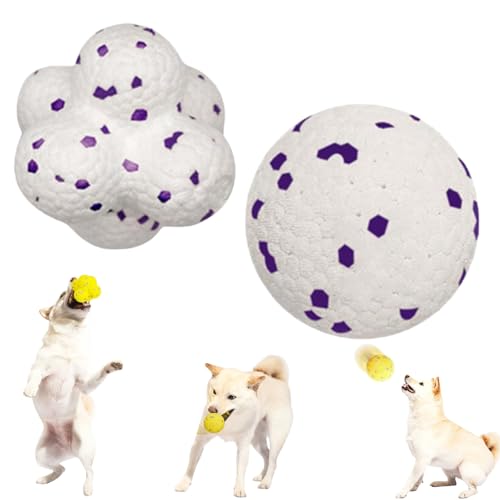 Jhbsou Mellow Dog Beruhigungsball, Beruhigungsbälle für Hunde, Mellow Großer Hundeball, Mellow Yellow Beruhigungsball, Mellow Dog Emotional Support Ball (Weißes + Weißes Polygon) von Jhbsou