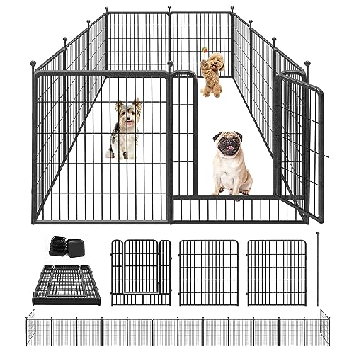 Jhsomdr Hunde-Laufstall, 81,3 cm Höhe, 10 Paneele, tragbarer Metall-Hundezaun mit Türen, Welpenspielgehege für mittelgroße und kleine Hunde, robuster Haustier-Laufstall für draußen, drinnen, von Jhsomdr