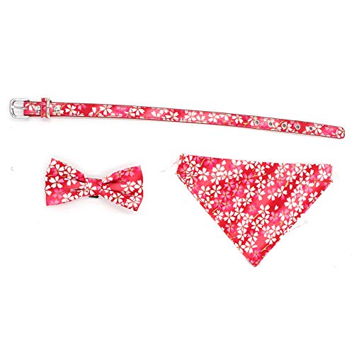 Jiacheng29_ Hundehalsband, Halstuch, verstellbare Blume, abnehmbare Fliege, Halstuch, Halstuch, Rot von Jiacheng29_