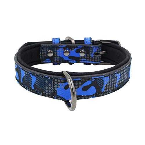 Jiacheng29_ Hundehalsband, verstellbar, reflektierend, atmungsaktiv, Halsband, dunkelblau, Größe L von Jiacheng29_
