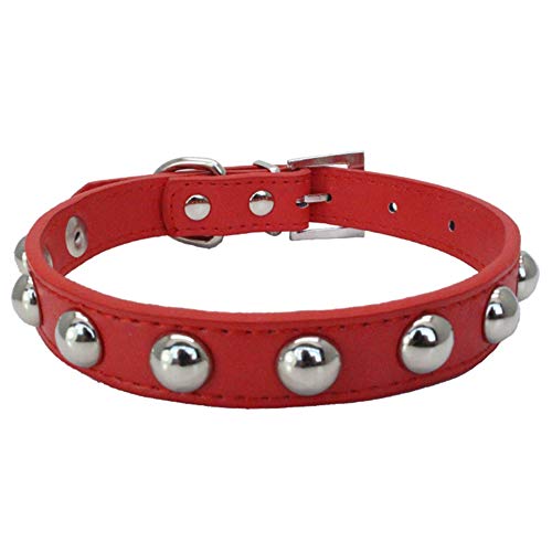 Jiacheng29_ Hundehalsband aus Kunstleder, verstellbare Sicherheitsschnalle, weiches Kätzchenhalsband, Rot, Größe M von Jiacheng29_