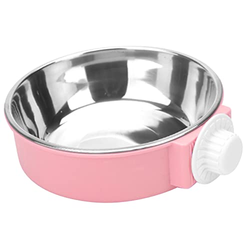 Haustierkäfignapf, Abnehmbarer 2-in-1-platzsparender, Wasserdichter Haustier-Zwingerbecher für Katzenfutter-Futterstation (PINK) von Jiawu